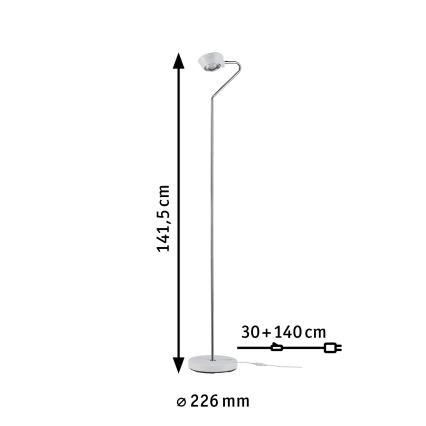 Paulmann 70920 - LED/7,5W Hämardatav põrandalamp RAMOS 230V valge/läikiv kroom