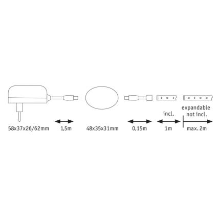 Paulmann 70955 - LED/3W Valgusriba anduriga 1m YOURLED 230V