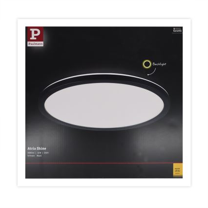 Paulmann 70998 - LED/16W Kinnitatav paneel ATRIA 230V 3000K d. 29,3 cm must