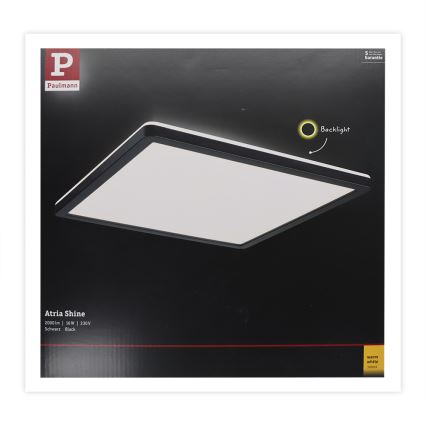 Paulmann 71001 - LED/16W Kinnitatav paneel ATRIA 230V 3000K 29,3x29,3 cm must