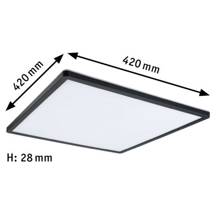 Paulmann 71002 - LED/22W Hämardatav valguspaneel ATRIA 230V 3000K 42x42 cm must