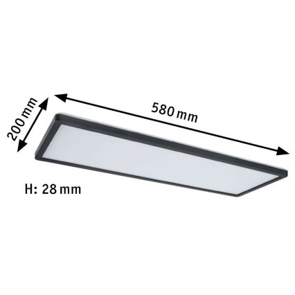 Paulmann 71003 - LED/22W Hämardatav valguspaneel ATRIA 230V 3000K 20x58 cm must