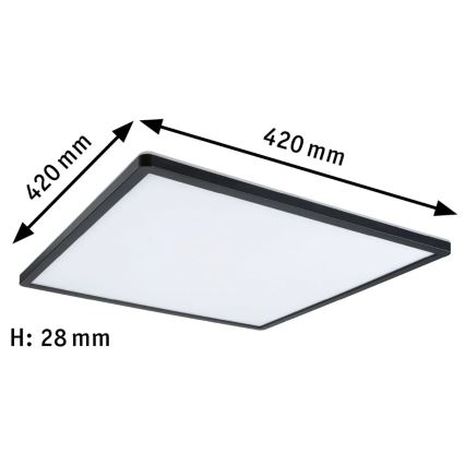 Paulmann 71016 - LED/22W Hämardatav valguspaneel ATRIA 230V 4000K 42x42 cm must
