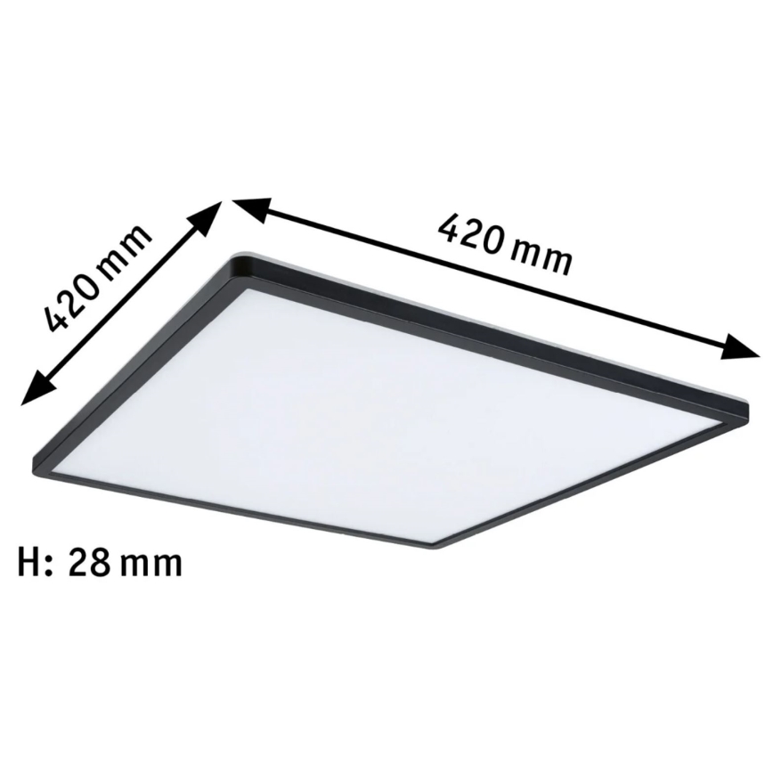 Paulmann 71016 - LED/22W Hämardatav valguspaneel ATRIA 230V 4000K 42x42 cm must