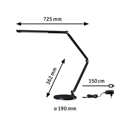 Paulmann 78912 - LED/10,6W Reguleeritav laualamp FLEXBAR 230V 3000/4000/6500K