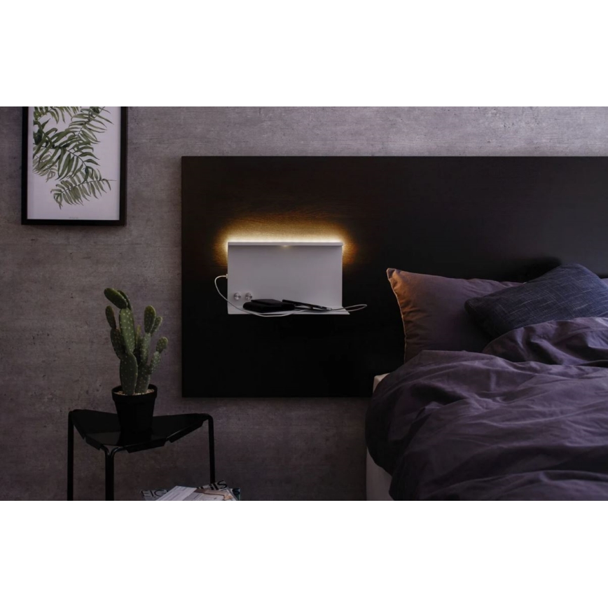 Paulmann 78919 - LED/4,5W Hämardatav valgusti koos riiuliga ja USB + LED/1,6W 230V