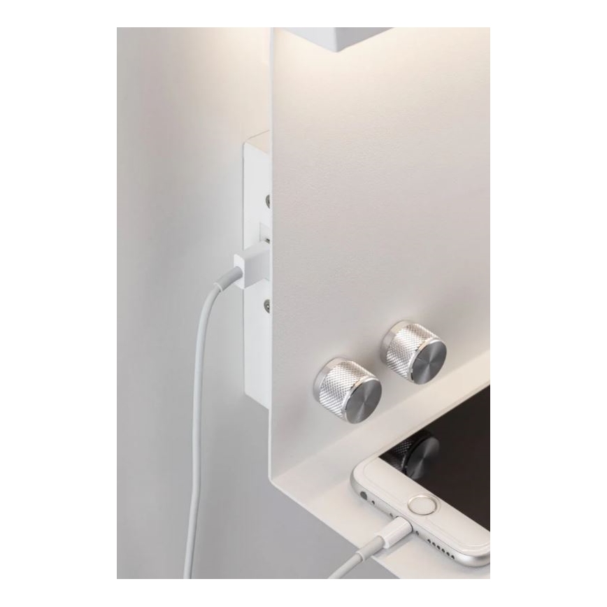 Paulmann 78919 - LED/4,5W Hämardatav valgusti koos riiuliga ja USB + LED/1,6W 230V