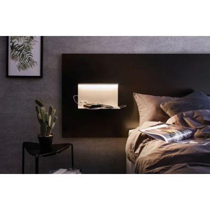 Paulmann 78919 - LED/4,5W Hämardatav valgusti koos riiuliga ja USB + LED/1,6W 230V