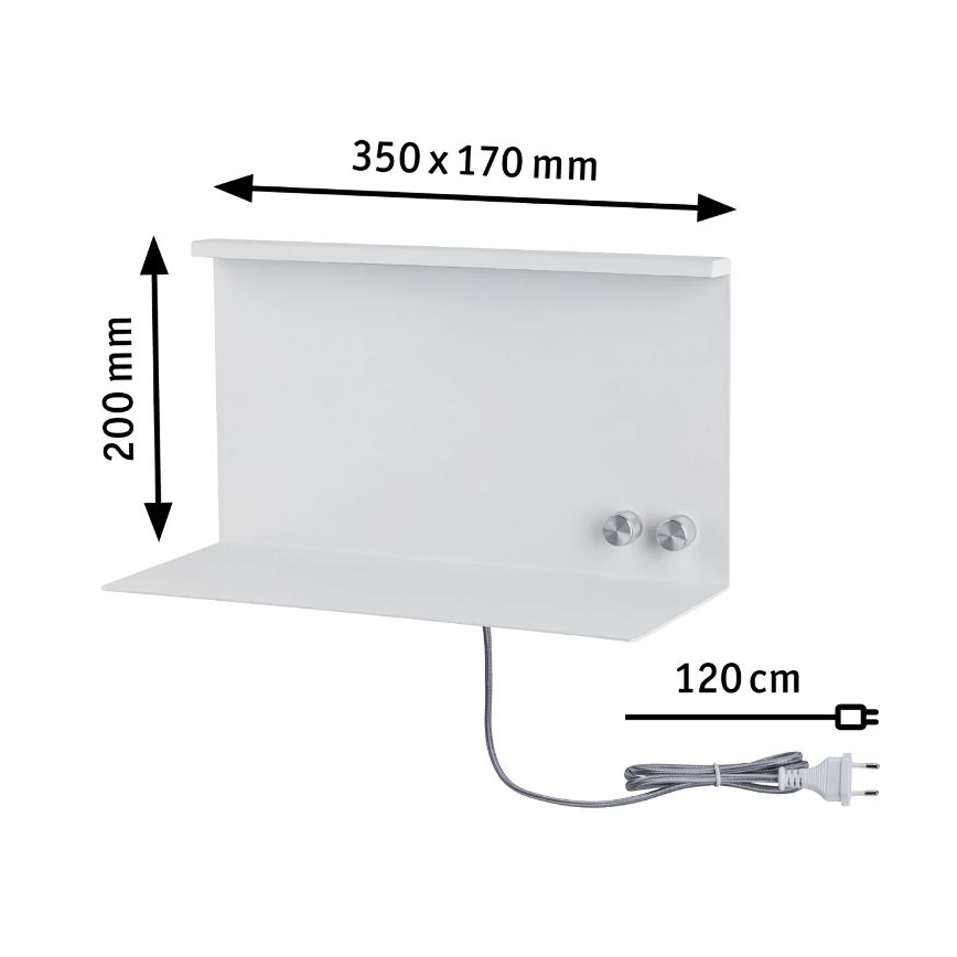 Paulmann 78919 - LED/4,5W Hämardatav valgusti koos riiuliga ja USB + LED/1,6W 230V