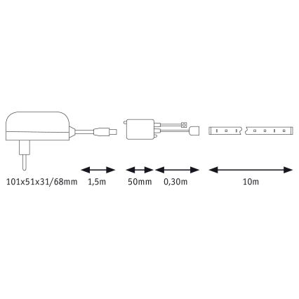 Paulmann 78979 - LED RGB/26W Hämardatav riba SIMPLED 7,5m 230V + Pult