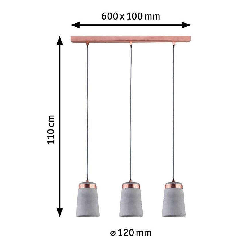 Paulmann 79626 - 3xE27/20W Lühter NEORDIC STIG 230V
