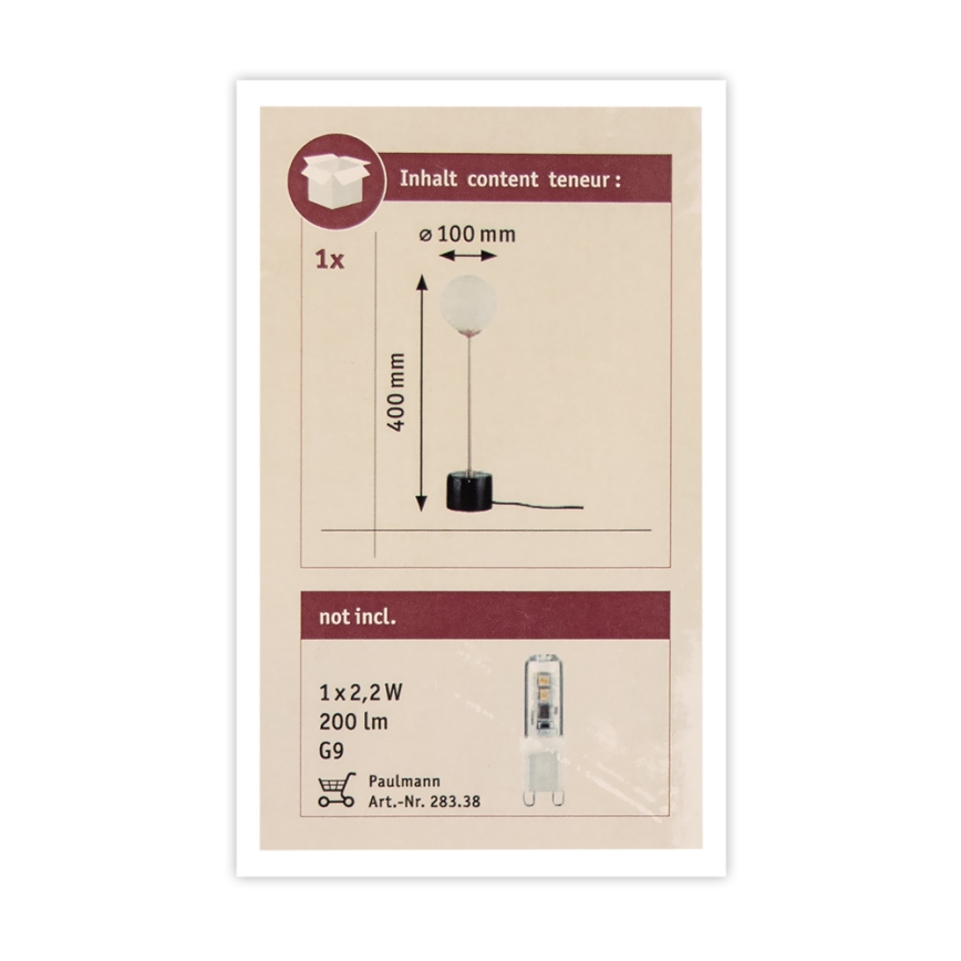 Paulmann 79662 - 1xG9/10W Laualamp NEORDIC MOA 230V