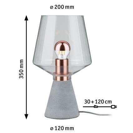 Paulmann 79665 - 1xE27/20W Laualamp NEORDIC YORIK 230V