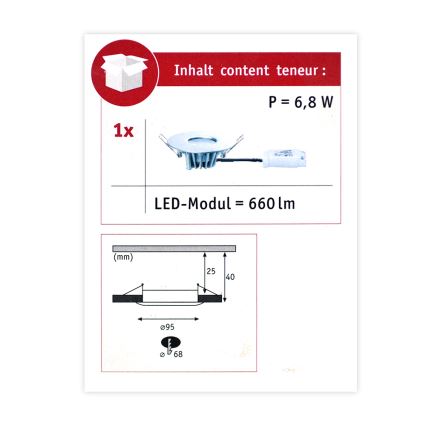 Paulmann 79669 - LED/5,3W IP44 Hämardatav süvistatav vannitoavalgusti HOUSE 230V