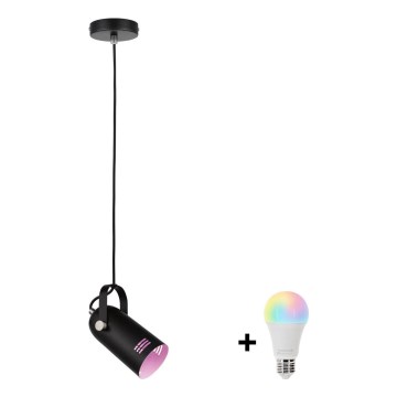Paulmann 79766 - LED RGBW 1xE27/9W rippvalgusti kaabliga LAVEA 230V must