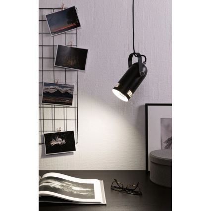 Paulmann 79766 - LED RGBW 1xE27/9W rippvalgusti kaabliga LAVEA 230V must