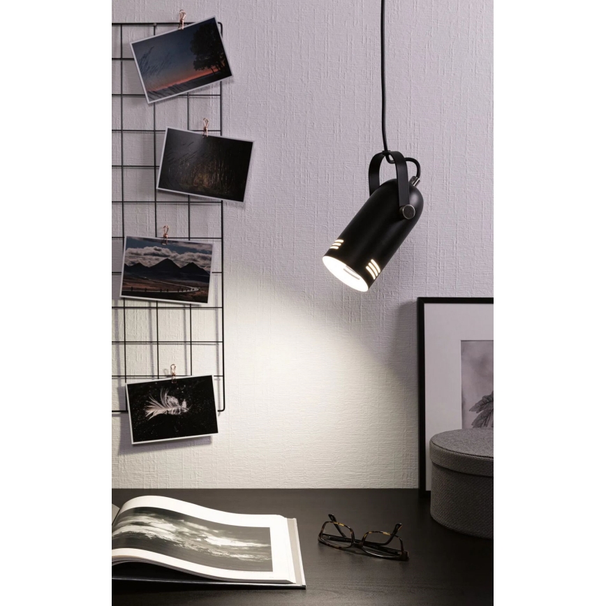 Paulmann 79766 - LED RGBW 1xE27/9W rippvalgusti kaabliga LAVEA 230V must