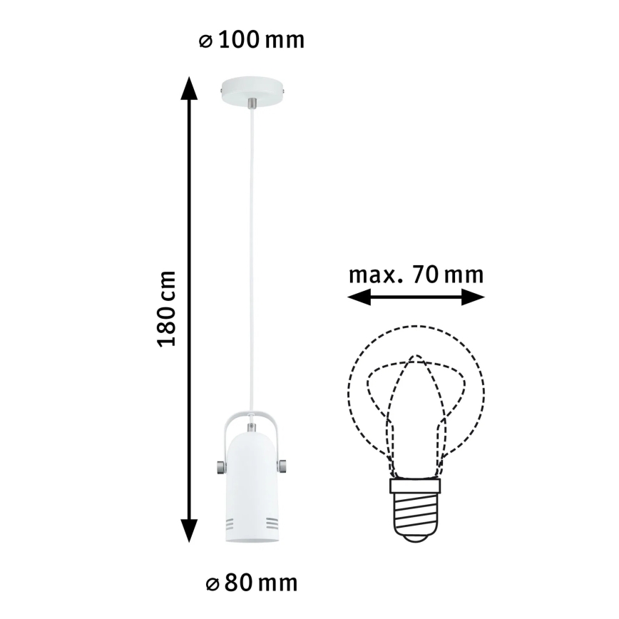 Paulmann 79767 - LED RGBW 1xE27/15W rippvalgusti riputuskaabliga LAVEA 230V valge