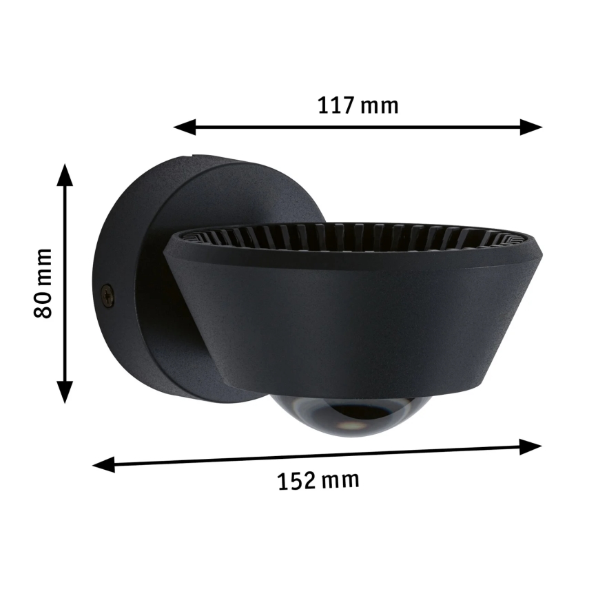 Paulmann 79769 - LED/9W IP44 Hämardatav seinavalgusti SABIK 230V