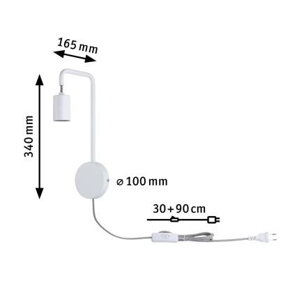 Paulmann 79811 - 1xE27/40W seinavalgusti CALVANI 230V, valge