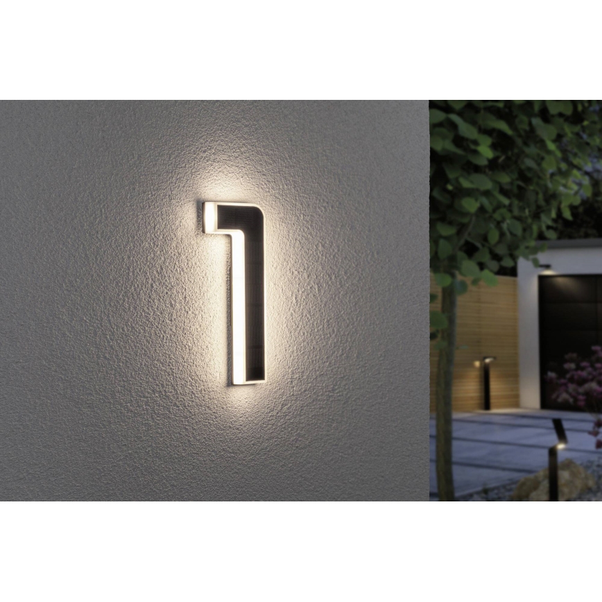 Paulmann 79842 - LED/0,2W IP44 Päikesepaneeliga majanumber 1,2V 1500 mAh
