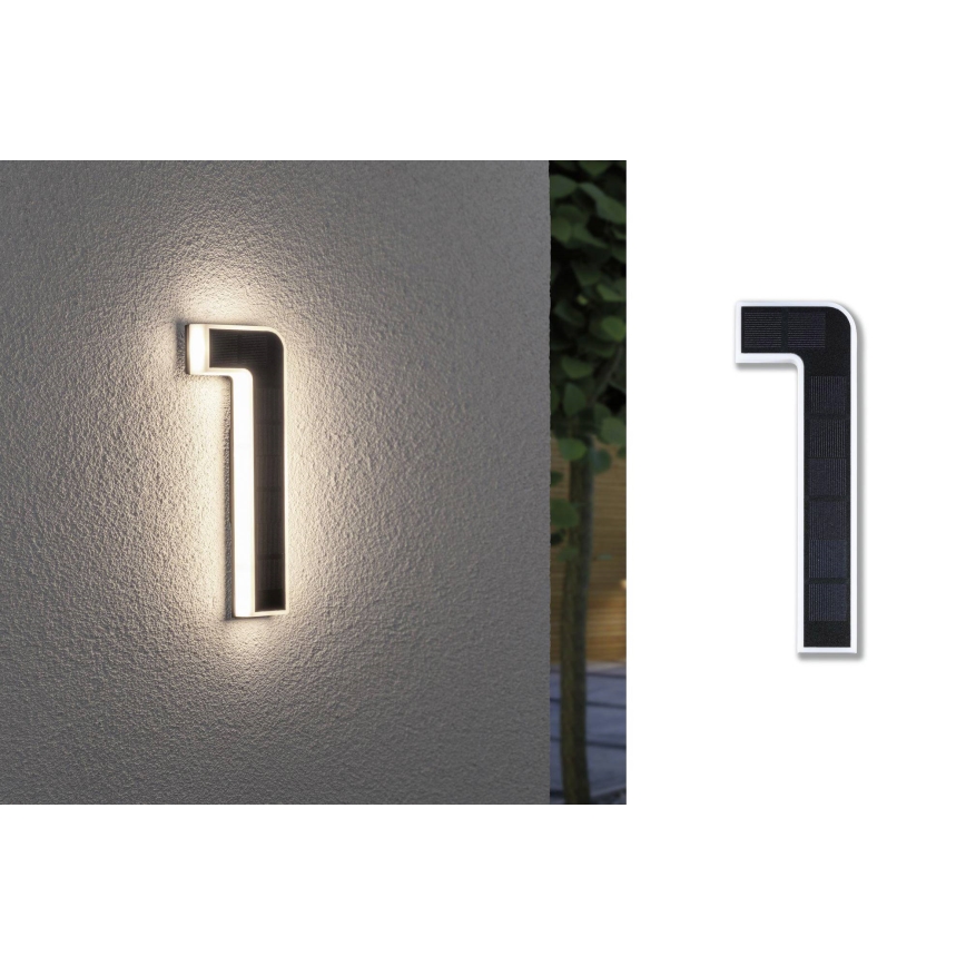 Paulmann 79842 - LED/0,2W IP44 Päikesepaneeliga majanumber 1,2V 1500 mAh