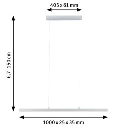 Paulmann 79900 - LED/42W Hämardatav lühter LENTO 230V mattkroom