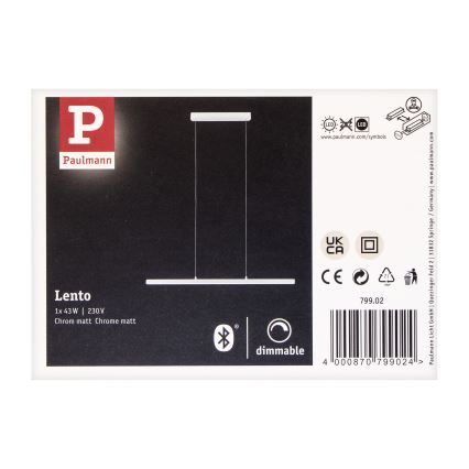 Paulmann 79902 - LED/43W Hämardatav lühter SMART LENTO 230V 2700-6000K