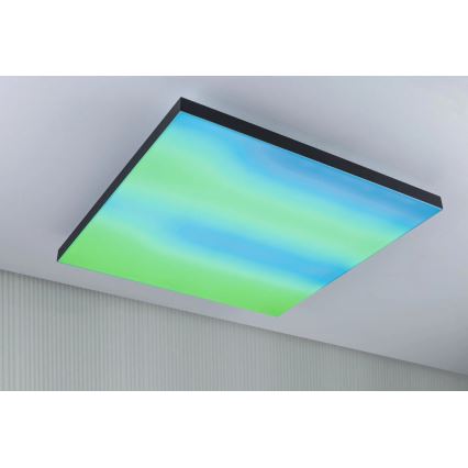 Paulmann 79913 - LED/31W RGBW hämardatav laevalgusti LORIA 230V 3000-6500K 59,5x59,5 cm must + kaugjuhtimispult
