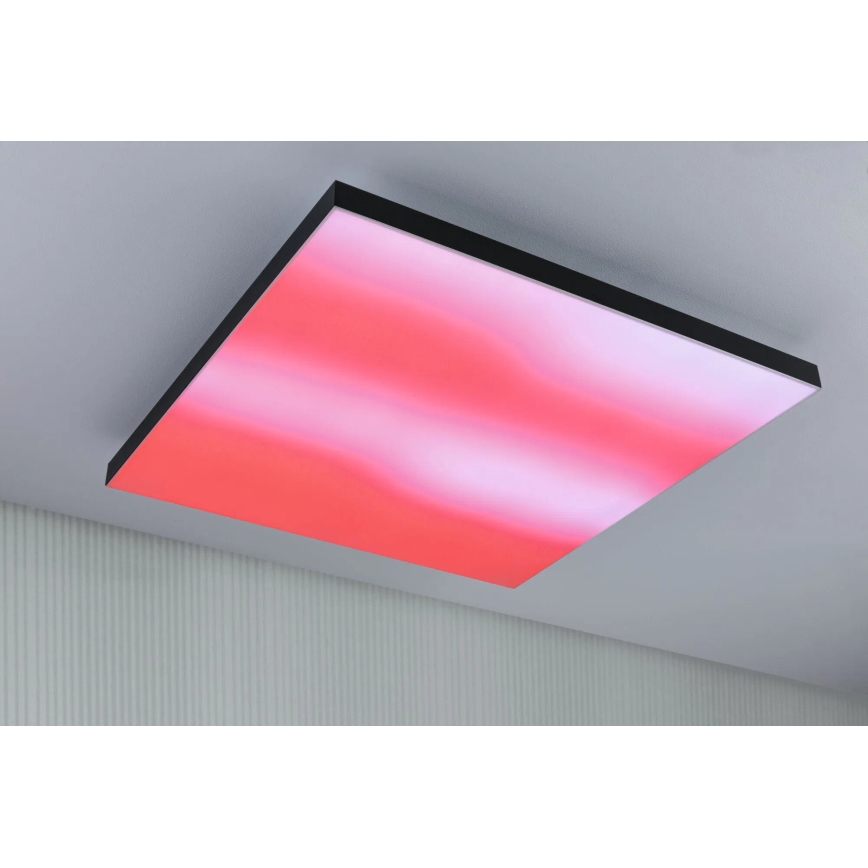 Paulmann 79913 - LED/31W RGBW hämardatav laevalgusti LORIA 230V 3000-6500K 59,5x59,5 cm must + kaugjuhtimispult
