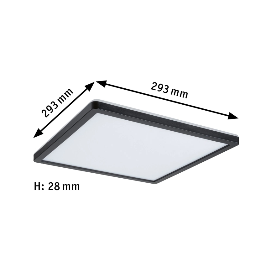 Paulmann 79921 - ATRIA LED/16W hämardatav paneel 230V 3000K 29,3x29,3 cm must