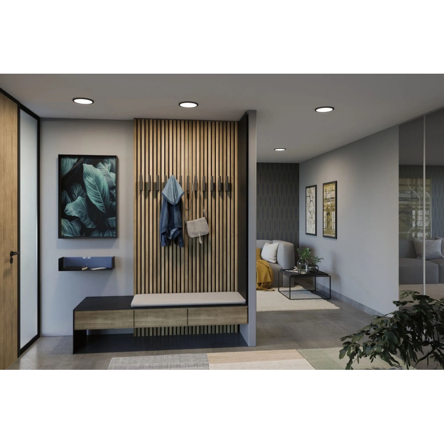 Paulmann 79965 - LED/13W IP44 hämardatav vannitoa süvistatav laevalgusti AREO 230V läbimõõt 17,5 cm must