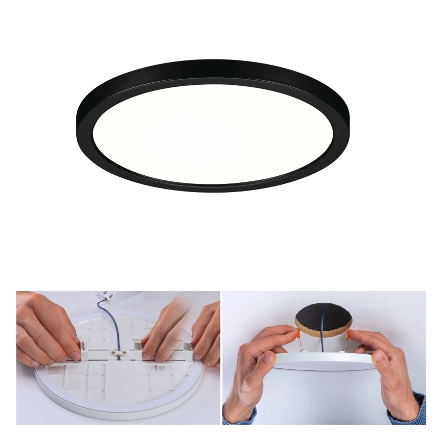 Paulmann 79965 - LED/13W IP44 hämardatav vannitoa süvistatav laevalgusti AREO 230V läbimõõt 17,5 cm must