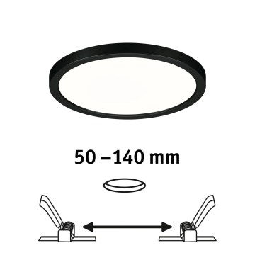 Paulmann 79965 - LED/13W IP44 hämardatav vannitoa süvistatav laevalgusti AREO 230V läbimõõt 17,5 cm must