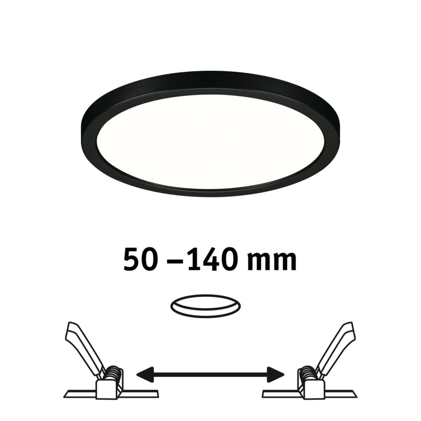 Paulmann 79965 - LED/13W IP44 hämardatav vannitoa süvistatav laevalgusti AREO 230V läbimõõt 17,5 cm must