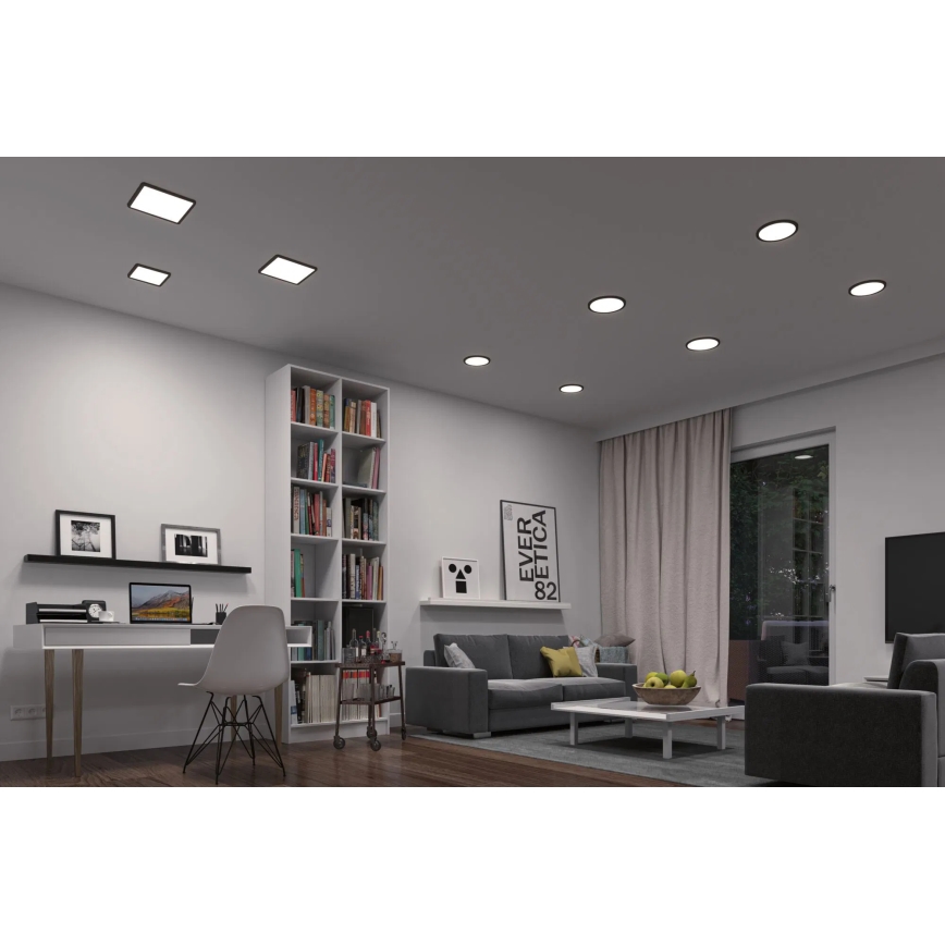 Paulmann 79967 - LED/16W IP44 Hämardatav vannitoa süvistatav laevalgusti AREO 230V 23x23 cm must