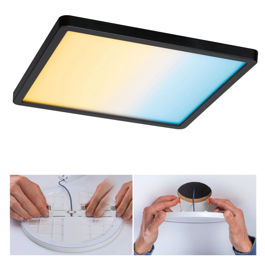 Paulmann 79967 - LED/16W IP44 Hämardatav vannitoa süvistatav laevalgusti AREO 230V 23x23 cm must