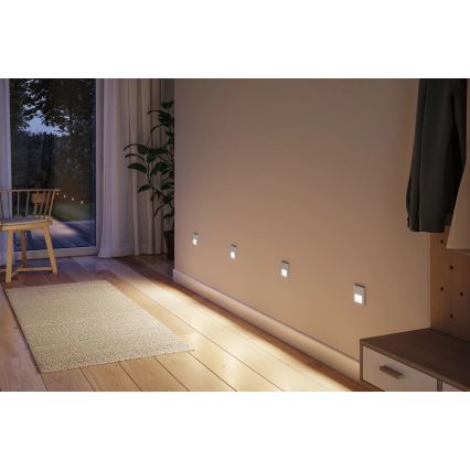 Paulmann 80003 - LED/1W Trepivalgusti anduriga TSARO 230V Lead/matt kroom
