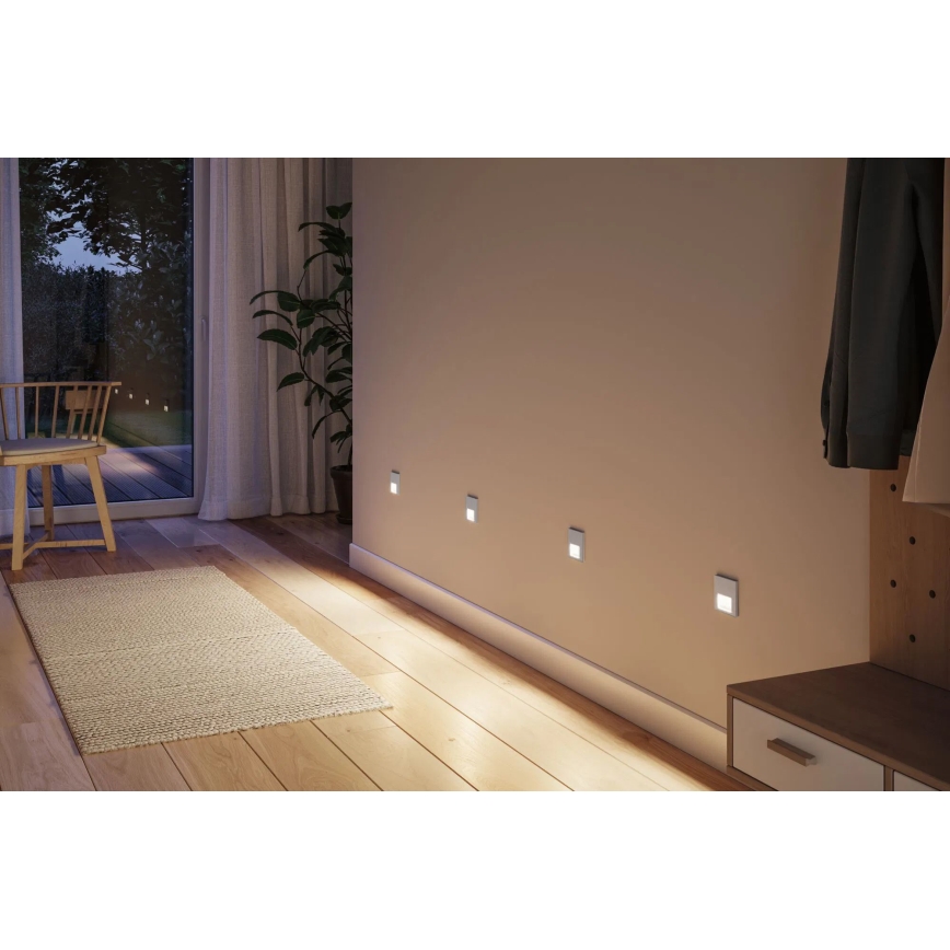 Paulmann 80003 - LED/1W Trepivalgusti anduriga TSARO 230V Lead/matt kroom