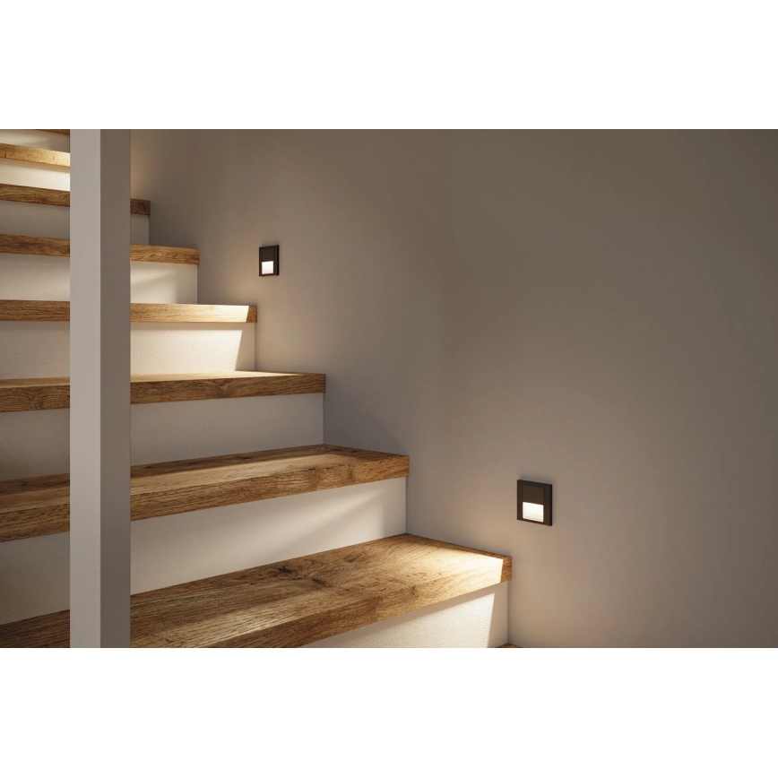 Paulmann 80004 - LED/1W Trepivalgusti anduriga TSARO 230V Lead/must