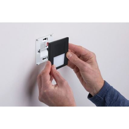 Paulmann 80004 - LED/1W Trepivalgusti anduriga TSARO 230V Lead/must