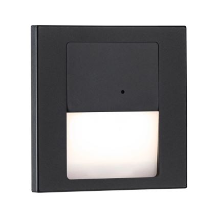 Paulmann 80004 - LED/1W Trepivalgusti anduriga TSARO 230V Lead/must