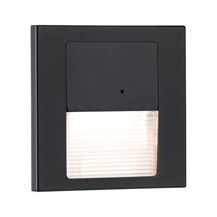 Paulmann 80004 - LED/1W Trepivalgusti anduriga TSARO 230V Lead/must