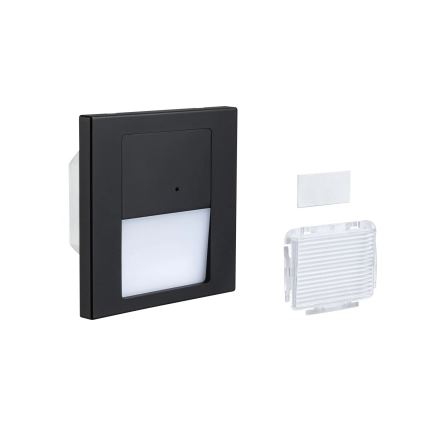 Paulmann 80004 - LED/1W Trepivalgusti anduriga TSARO 230V Lead/must