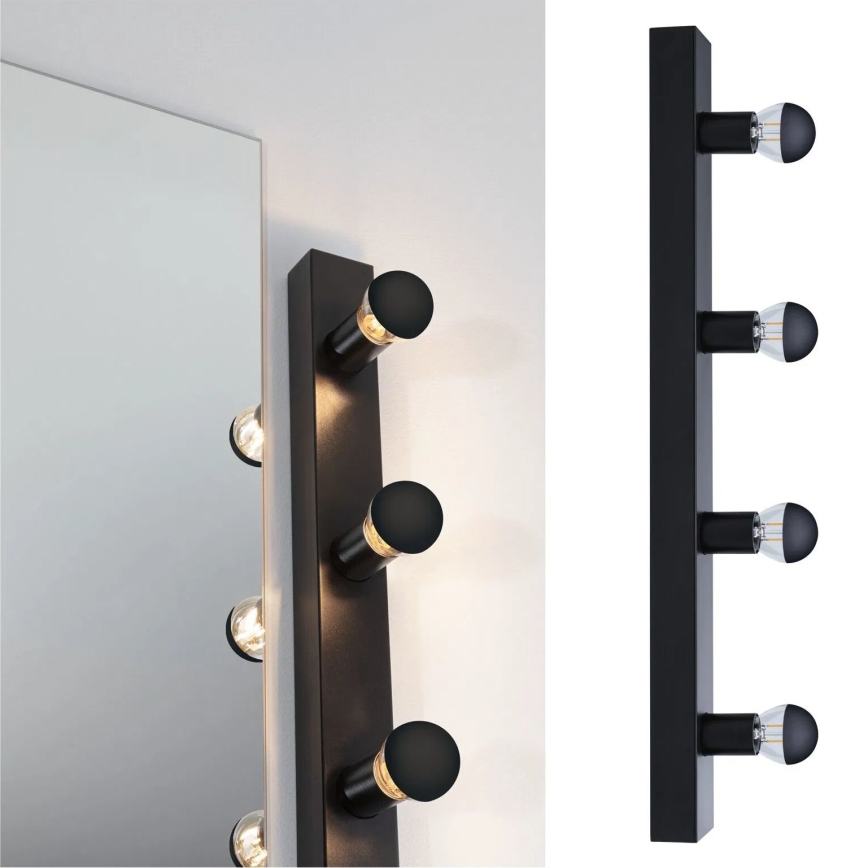 Paulmann 80099 - 4xE14/40W IP44 Peeglivalgusti vannituppa REGULA 230V must