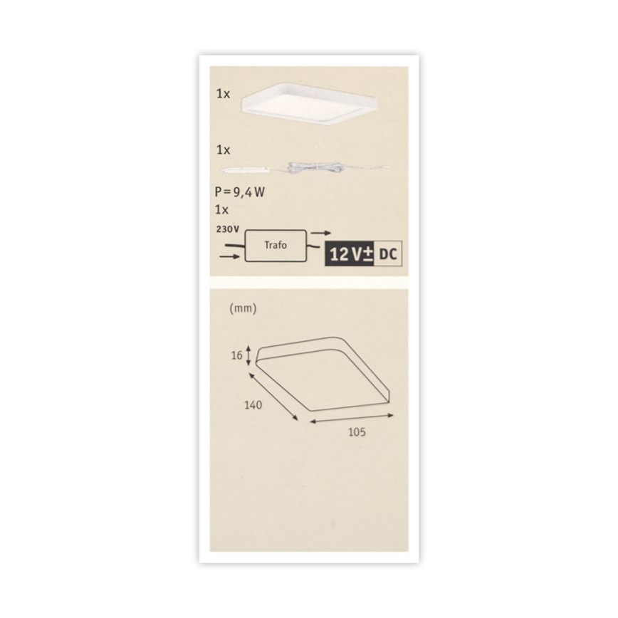 Paulmann 92032 - LED/6,7W Köögimööbli valgusti VANE 230V IP44
