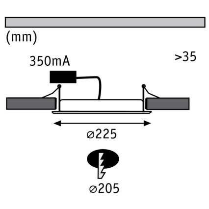 Paulmann 92034 - LED/14W Süvisvalgusti 230V