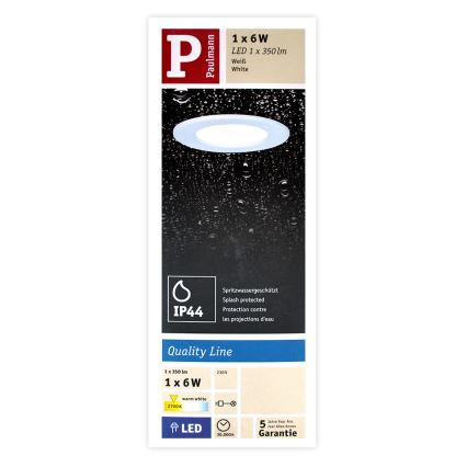 Paulmann 92061 - LED/6W IP44 Ripplaevalgusti vannituppa QUALITY LINE 230V