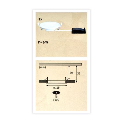 Paulmann 92061 - LED/6W IP44 Ripplaevalgusti vannituppa QUALITY LINE 230V