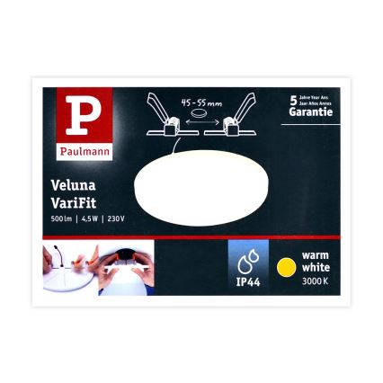 Paulmann 92387 - LED/4,5W Süvistatud vannitoavalgusti VARIFIT 230V IP44